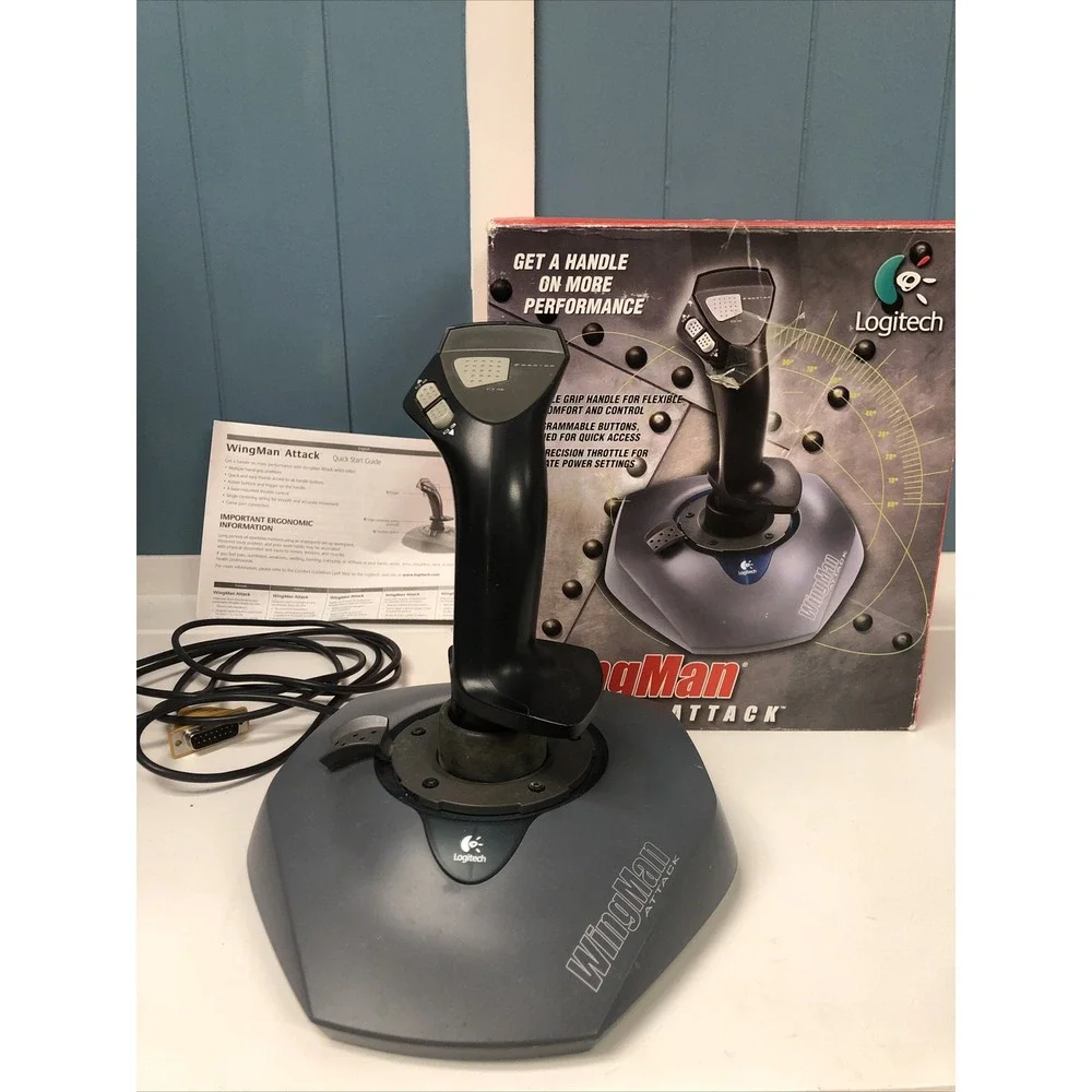 Logitech WingMan‎ Attack Flight Stick USB Gaming Controller with Box Manual